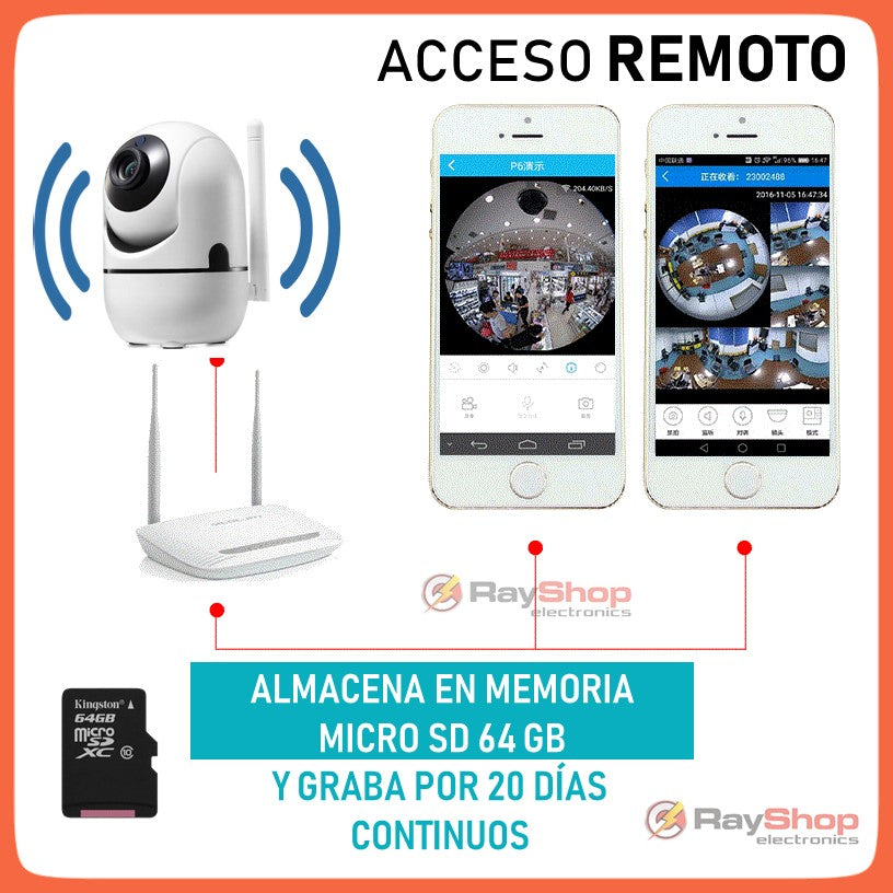 Cámara Wi-Fi motorizada con visión nocturna, audio bidireccional y app, Y13 - foto 3