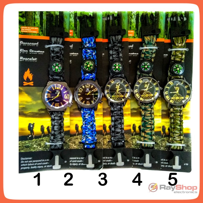 Reloj de supervivencia con pulsera paracord, brújula y silbato - foto 4
