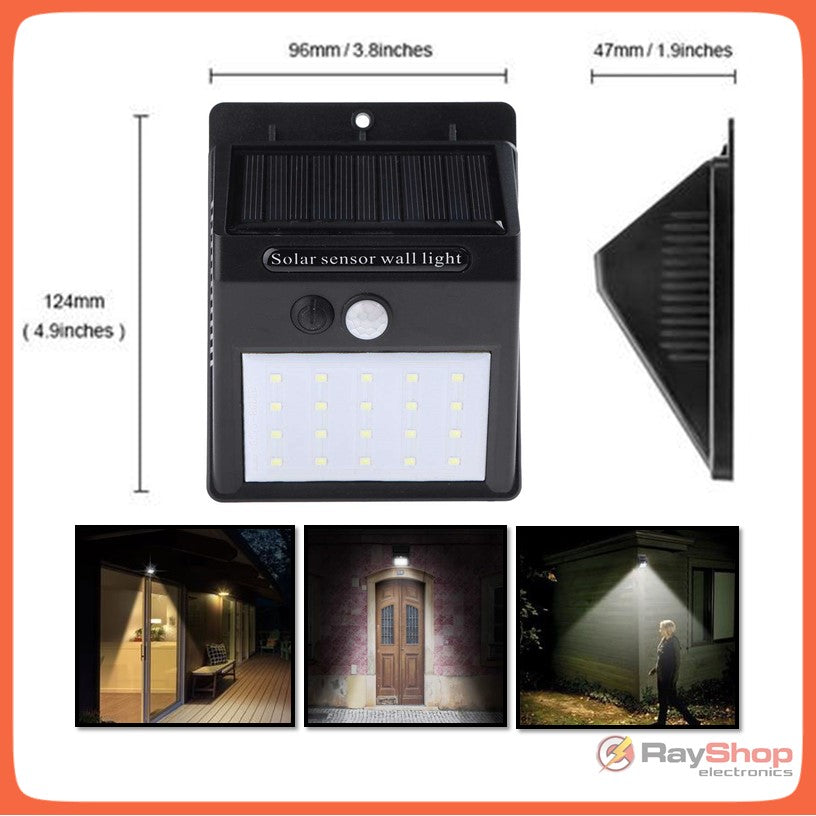 Lámpara solar de pared con 10 LED y sensor de movimiento para exterior (GN009) - foto 4