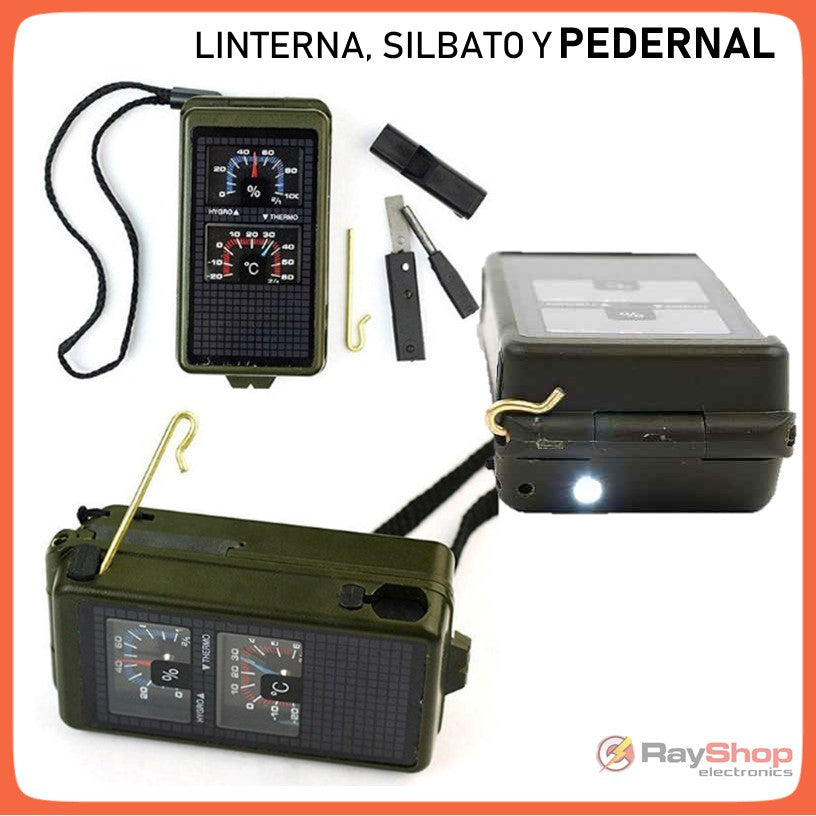 Kit de supervivencia multifunción con brújula, pedernal y termómetro - foto 4