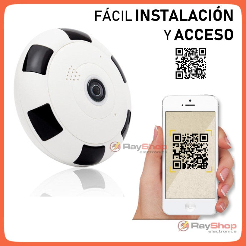 Cámara de seguridad panorámica Wi-Fi con micrófono y altavoz, JK93 - foto 3