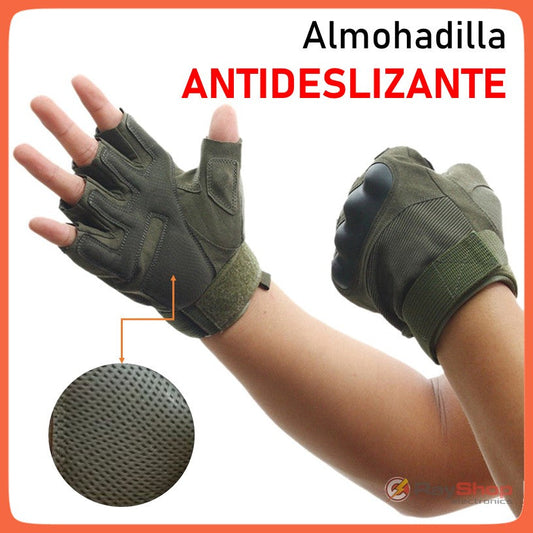 Guantes de medio dedo con nudillos rígidos DTST3 para moto