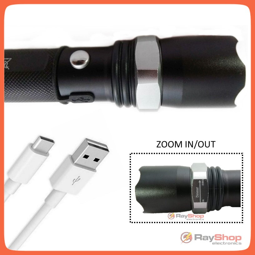 Lámpara táctica de 2800 lúmenes con COB lateral, zoom y cono señalizador (DT353) - foto 4