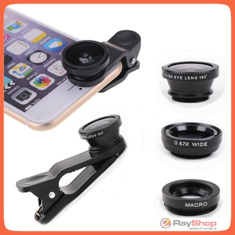 Kit de 3 lentes para celular: ojo de pez, macro y gran angular - foto 3