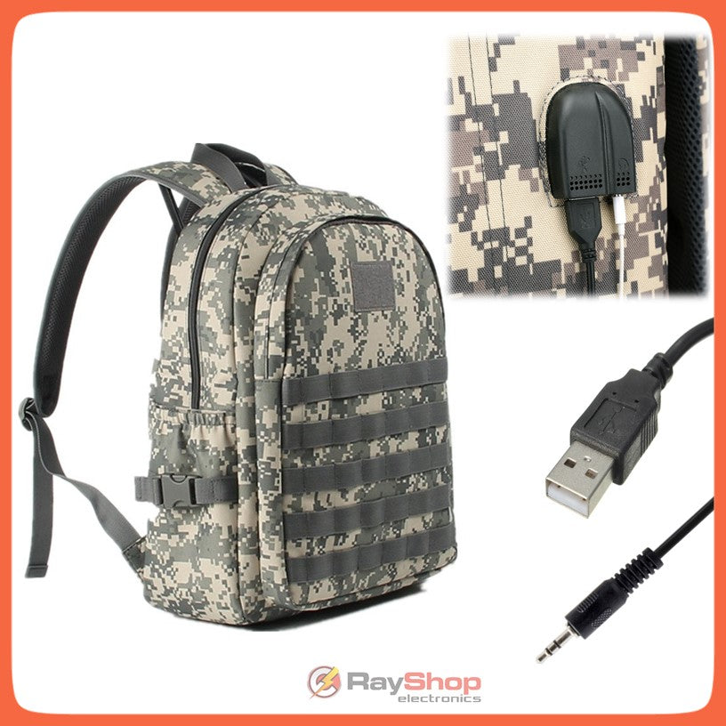 Mochila táctica de 30 litros con entrada USB y cable auxiliar (SN855) - foto 3