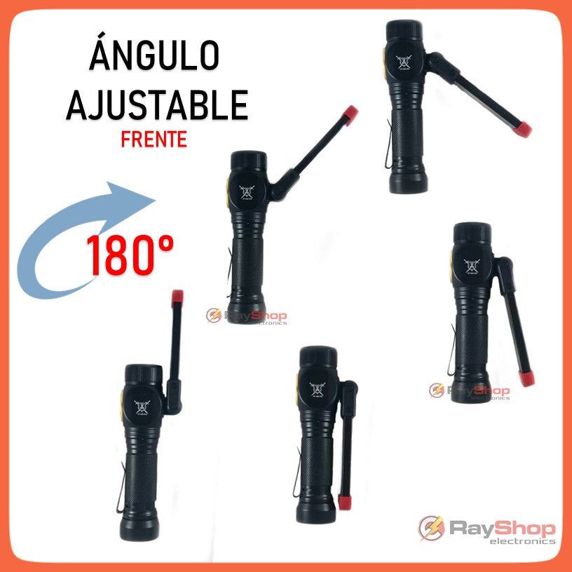 Mini linterna plegable COB de 1200 lúmenes con luz roja e imán (DT362) - foto 5