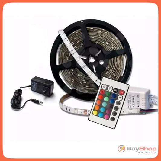 Tira LED RGB multicolor de 5 metros con control remoto (Q97-10)