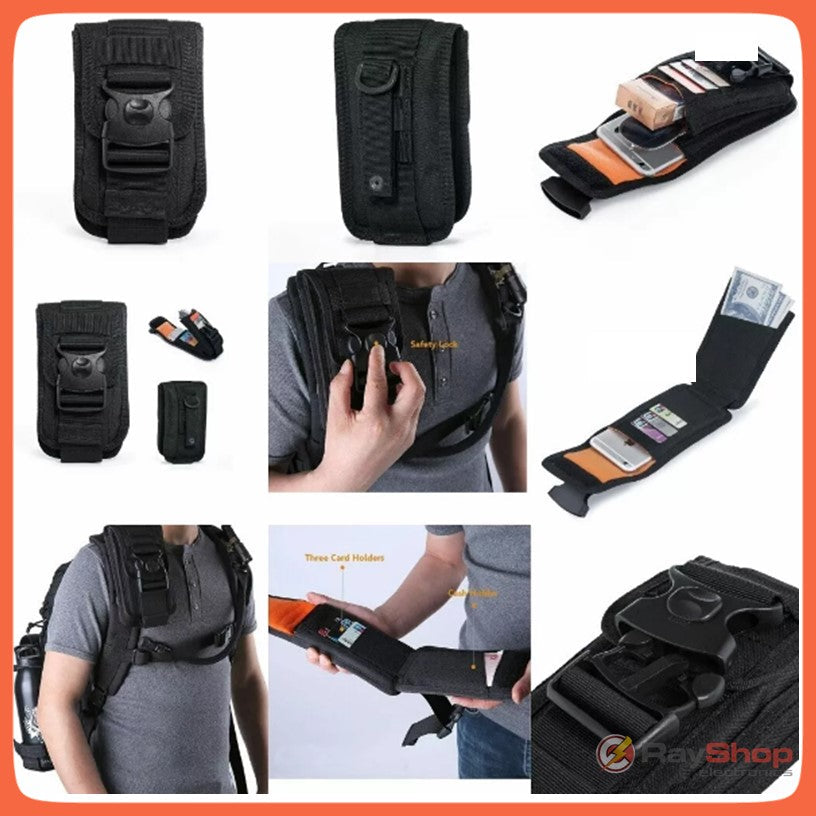Cartera táctica para celular con Molle, doble seguro y tapa con velcro (WZ919) - foto 4