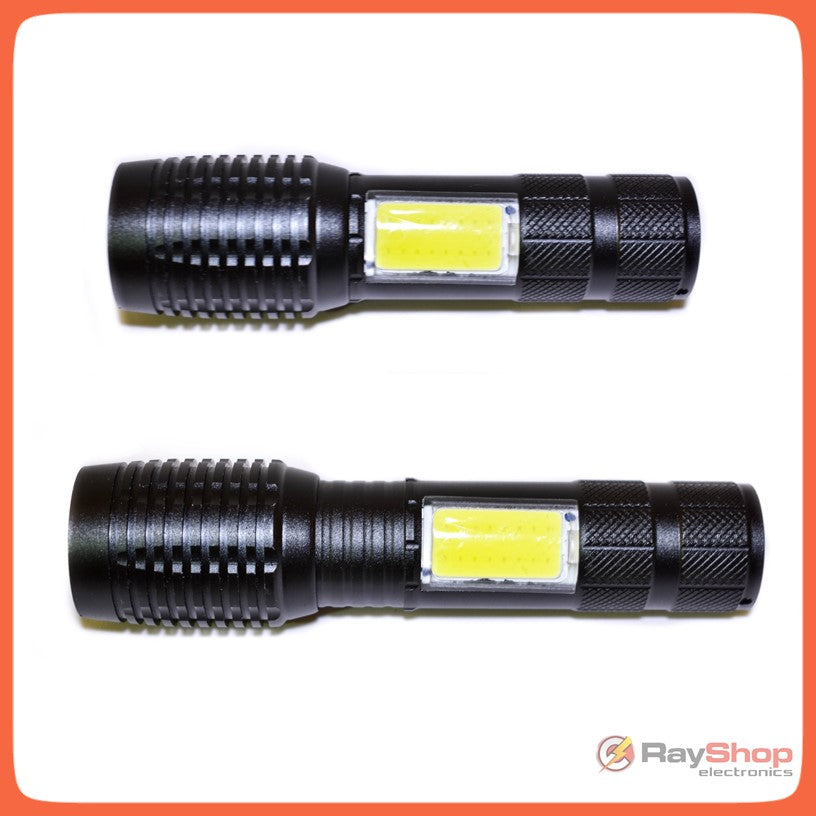 Lámpara táctica de 2500 lúmenes con LED CREE T6, COB lateral y zoom - foto 3