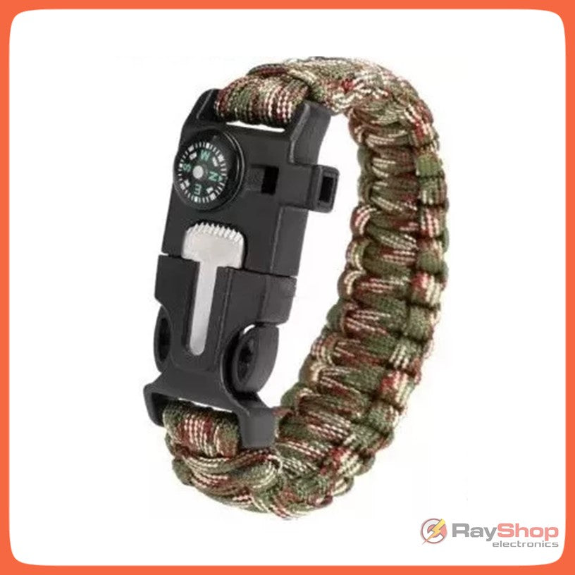 Pulsera de paracord 5 en 1 con brújula, silbato y pedernal - foto 4
