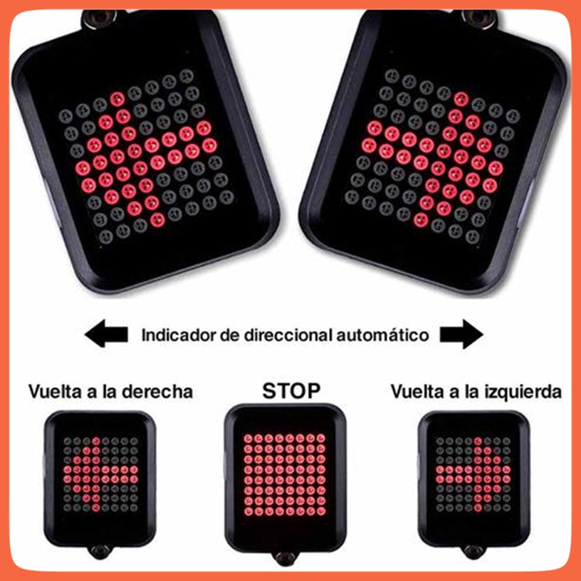 Luz trasera para bici con direccionales y 64 LED, USB (T6100) - foto 5