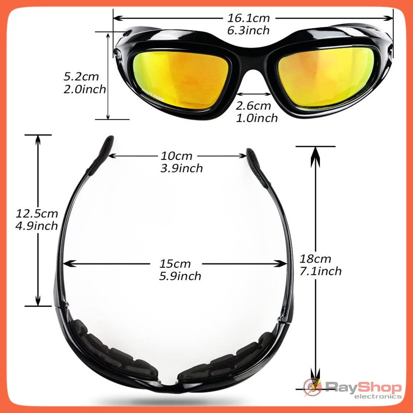 Lentes deportivos con 4 micas intercambiables y espuma protectora - foto 7