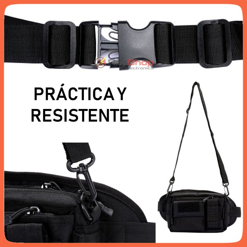 Cangurera táctica desmontable con 5 compartimentos y cierres metálicos (W6006) - foto 5
