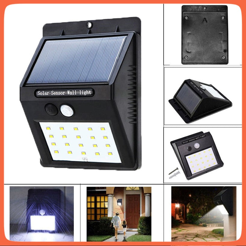 Lámpara solar de pared con 10 LED y sensor de movimiento para exterior (GN009) - foto 5