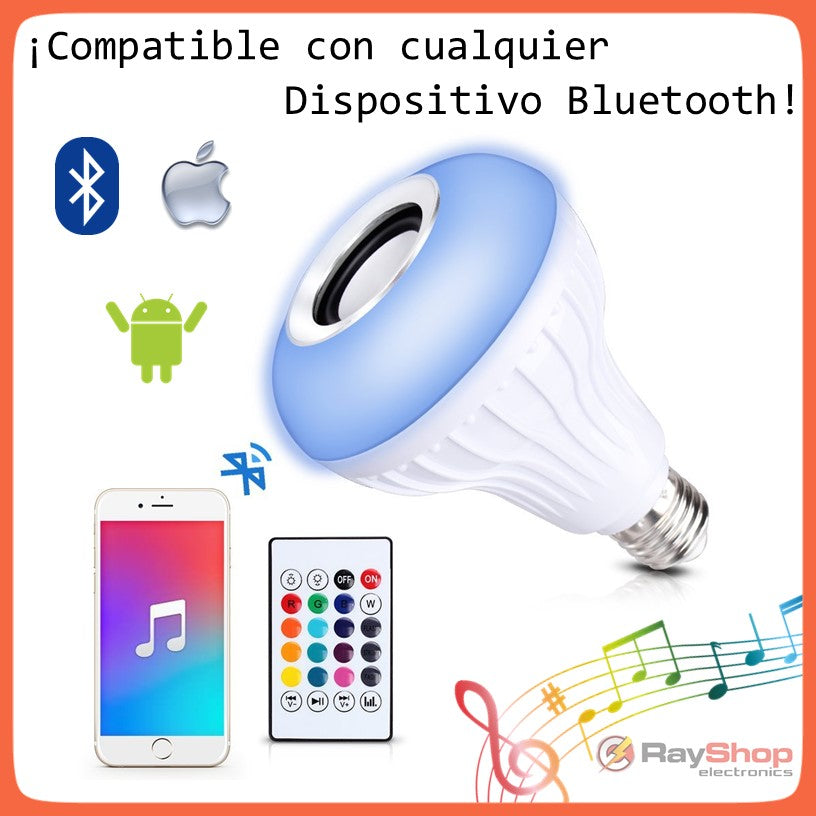 Foco bocina Bluetooth con luz LED multicolor y control remoto - foto 3