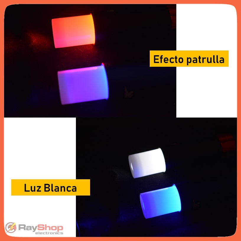 Mini linterna plegable 2000 lúmenes con luz blanca y efecto patrulla - foto 5