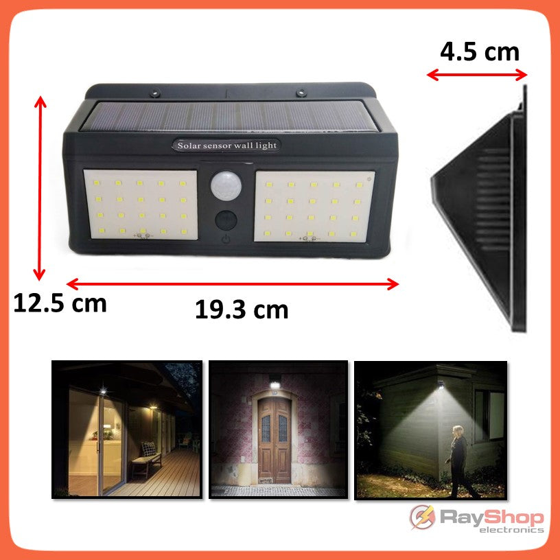 Lámpara solar de pared con 40 LED y sensor de movimiento (L008) - foto 5