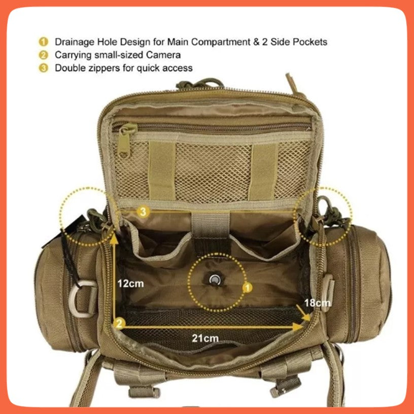Mochila maletín táctica de 4.5 L multiposición con MOLLE y nylon 1000D (WZ09) - foto 5