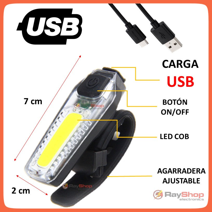 Luz trasera blanca y roja recargable para bicicleta, IPX6 - foto 5