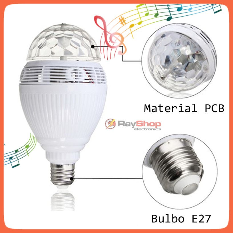 Foco bocina Bluetooth con disco giratorio LED RGB y control remoto (L002) - foto 5