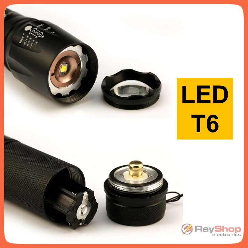 Linterna táctica de 2500 lúmenes con LED CREE T6 y luz COB - foto 5