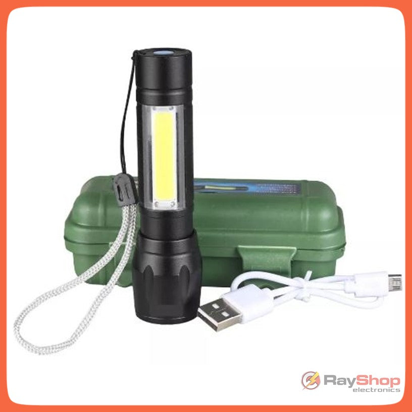 Mini lámpara táctica de 1200 lúmenes con zoom y barra COB - foto 4
