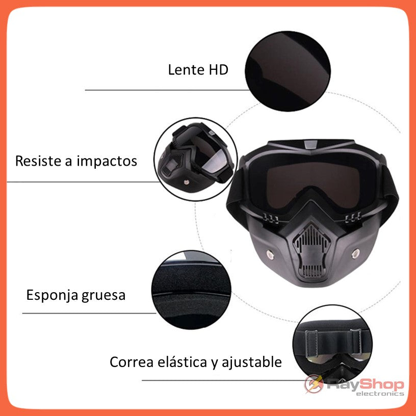 Máscara con googles desmontables para moto y ciclismo MJ03 - foto 3