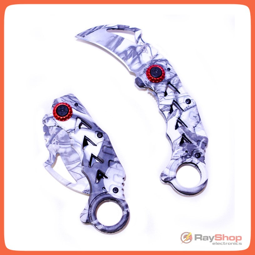 Navaja plegable estilo karambit de acero inoxidable con clip (101-7) - foto 5