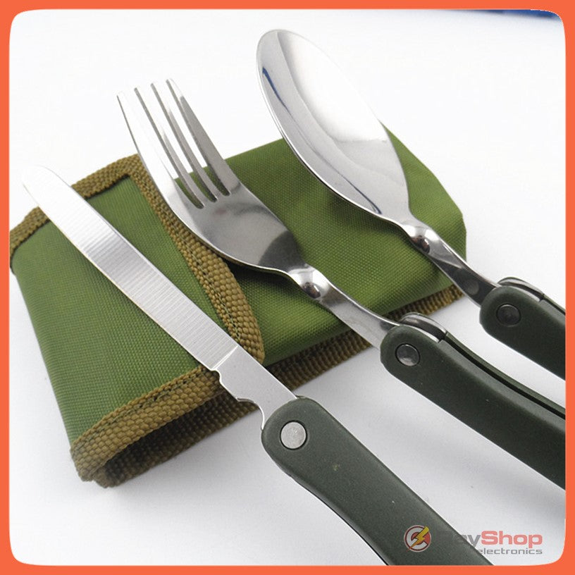 Set de cubiertos plegables de acero inoxidable con funda PJ275 - foto 4