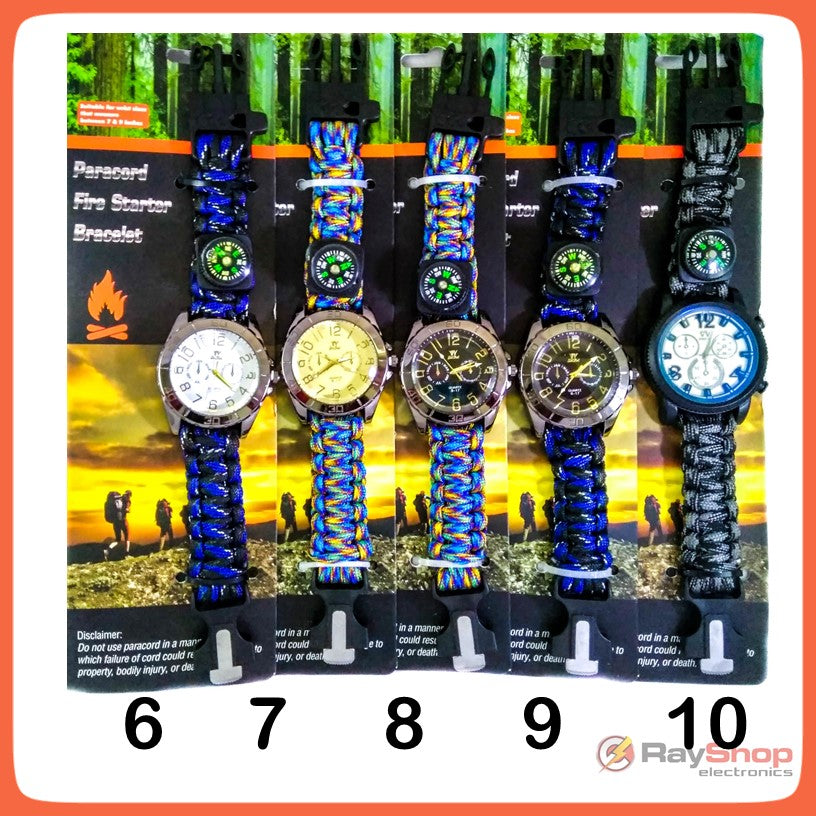 Reloj de supervivencia con pulsera paracord, brújula y silbato - foto 5