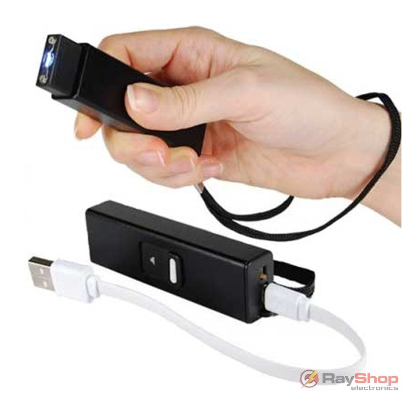 Mini paralizador tipo llavero con linterna, recargable por USB (TW-1502) - foto 6