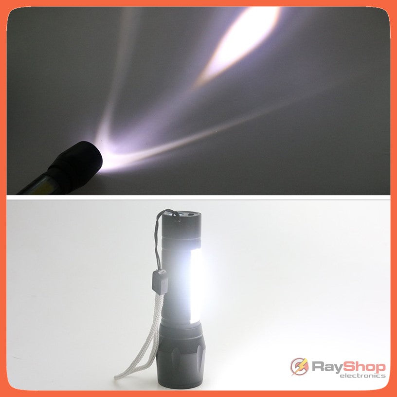 Mini lámpara táctica de 1200 lúmenes con zoom y barra COB - foto 5