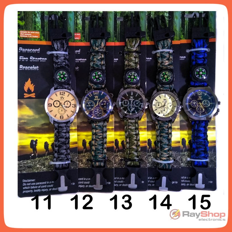 Reloj de supervivencia con pulsera paracord, brújula y silbato - foto 6