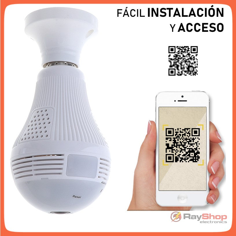 Cámara Wi-Fi tipo foco panorámica con micrófono y detección de movimiento - foto 4
