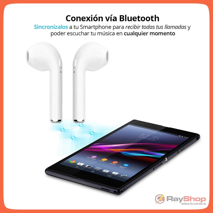 Audífonos Bluetooth inalámbricos con estuche de carga, modelo i7s - foto 5