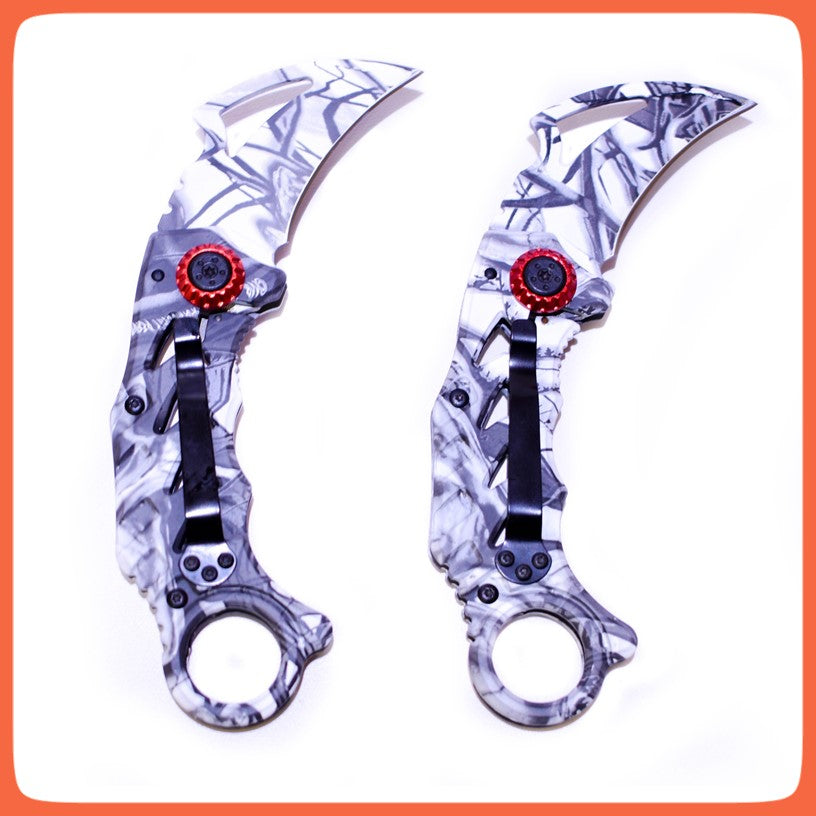 Navaja plegable estilo karambit de acero inoxidable con clip (101-7) - foto 6