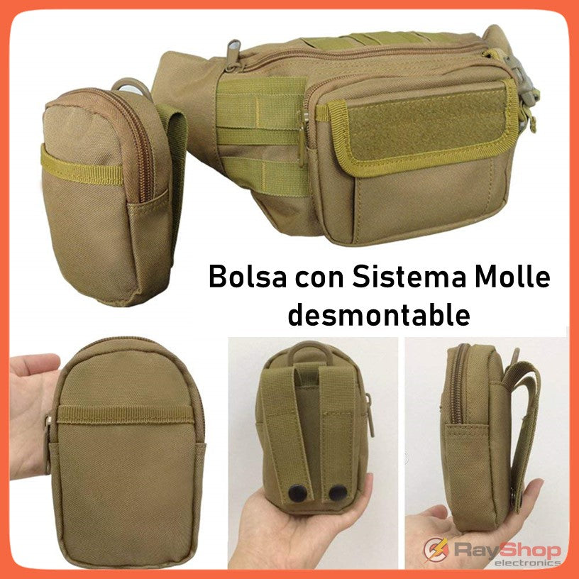 Cangurera táctica MOLLE de nylon 600D 4 en 1 con bolsa desmontable (WZ031) - foto 5