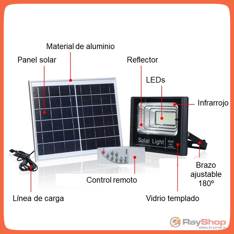 Reflector solar de 25 W con control remoto, IP66 y 56 LED - foto 5