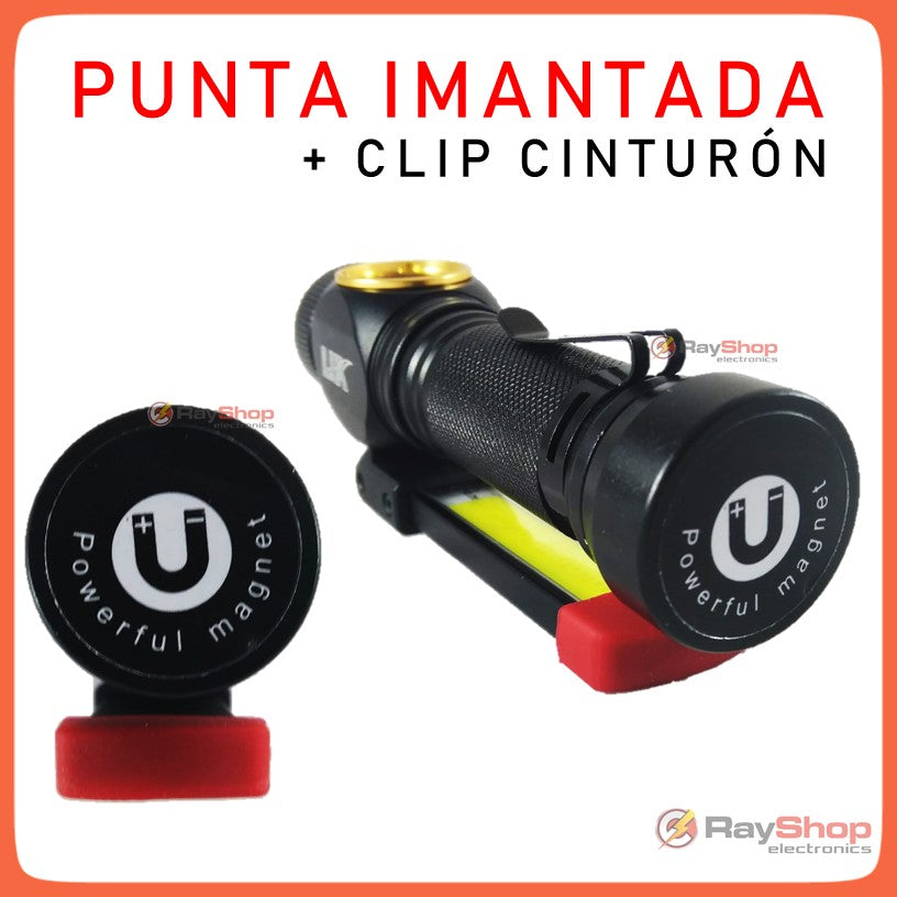 Mini linterna plegable COB de 1200 lúmenes con luz roja e imán (DT362) - foto 6