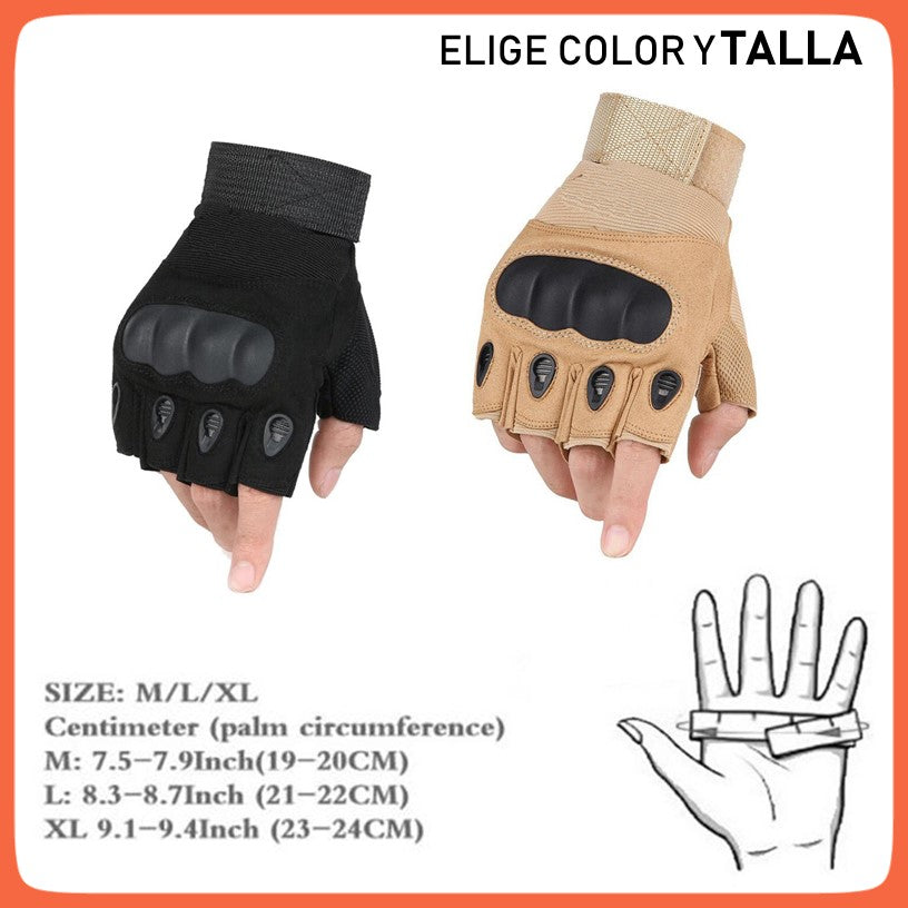 Guantes de medio dedo con protección de nudillos para moto y bici - foto 5