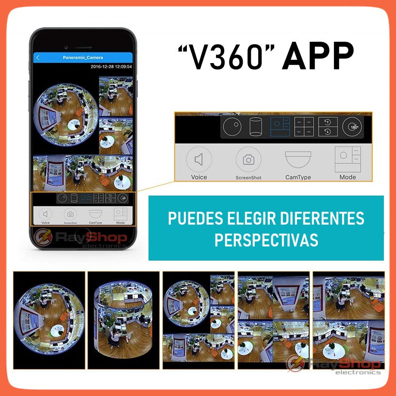 Cámara de seguridad panorámica Wi-Fi con micrófono y altavoz, JK93 - foto 5