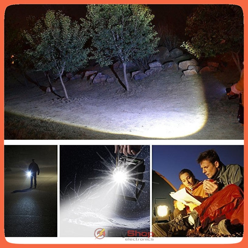 Reflector LED recargable de 30 W con luz blanca y azul, zoom y mango (DT87) - foto 6