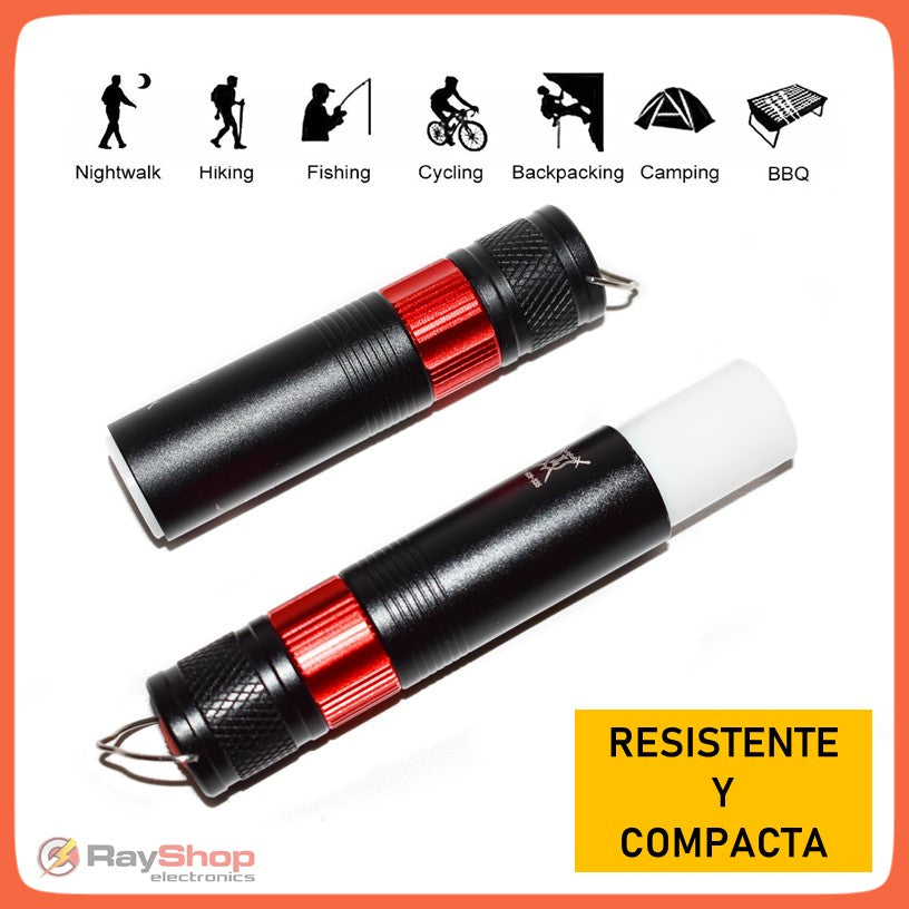 Mini linterna plegable 2000 lúmenes con luz blanca y efecto patrulla - foto 6