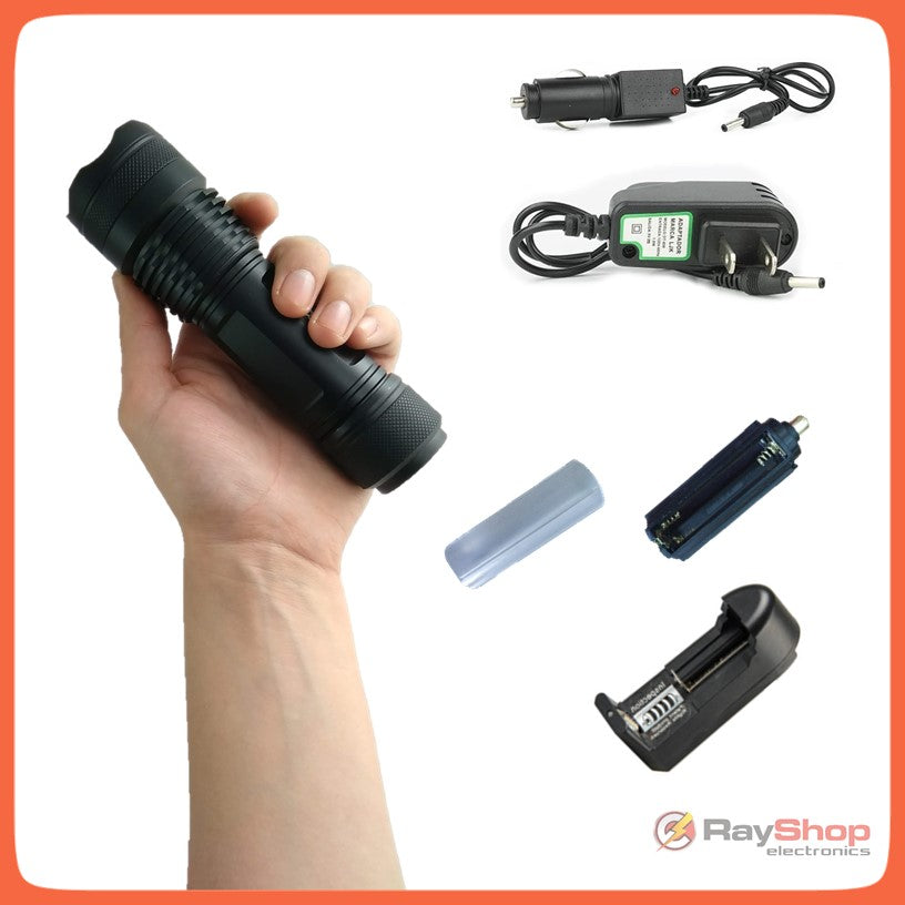 Linterna táctica LED T9 de largo alcance con batería 26650 y zoom (DT12) - foto 4