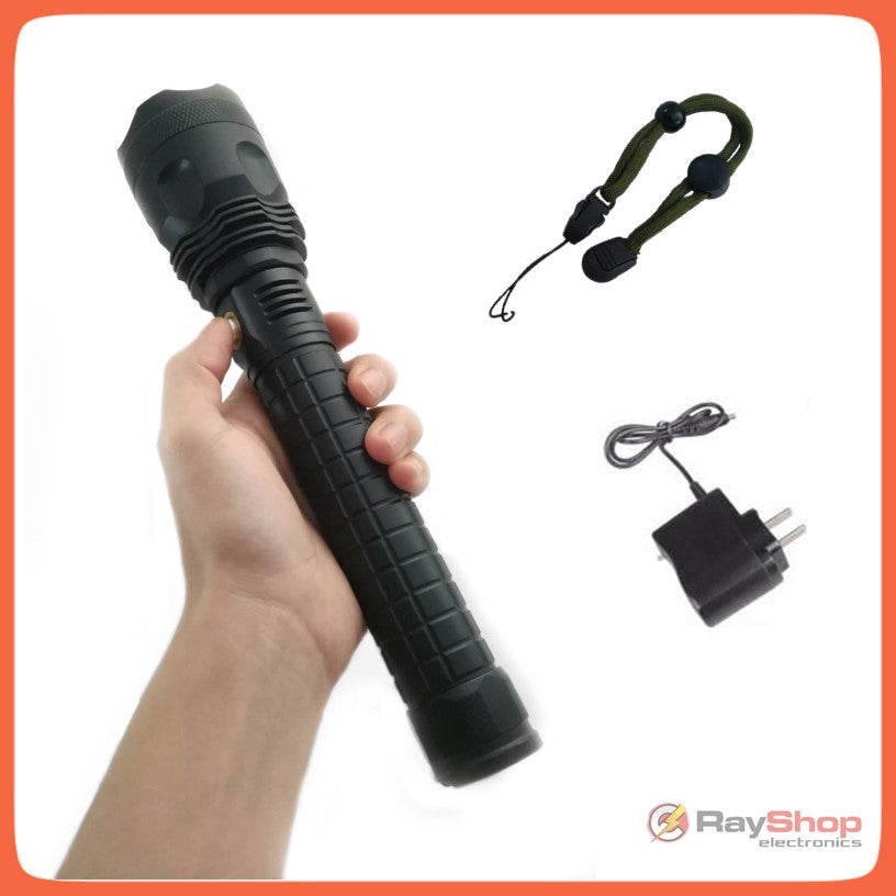 Linterna táctica de 15,000 lúmenes con LED T9, zoom y dos baterías 26650 - foto 4