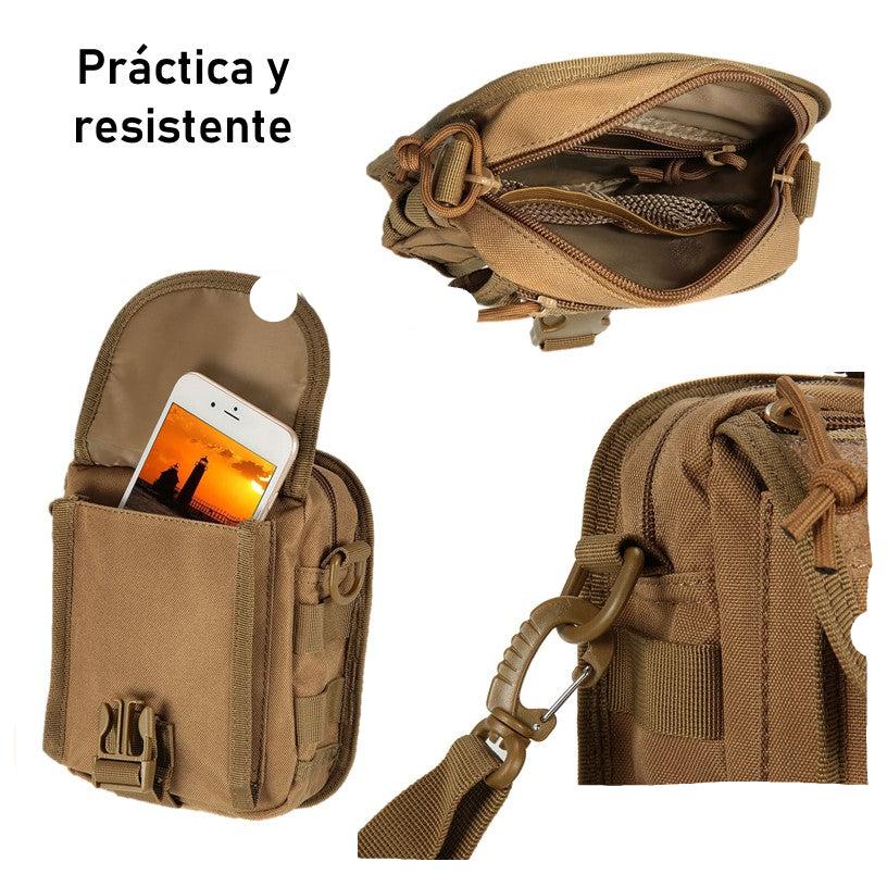 Bolsa táctica cruzada con MOLLE y 5 compartimentos para celular y esenciales - foto 6