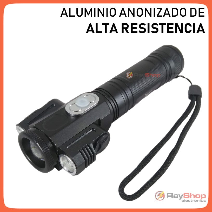 Linterna táctica 3 en 1 con tres LED, imán y soporte para bici (DT240) - foto 6