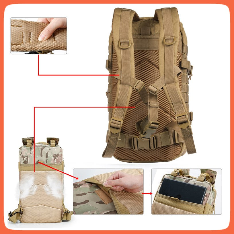 Mochila táctica de asalto con MOLLE, correas acolchadas y múltiples bolsillos - foto 4