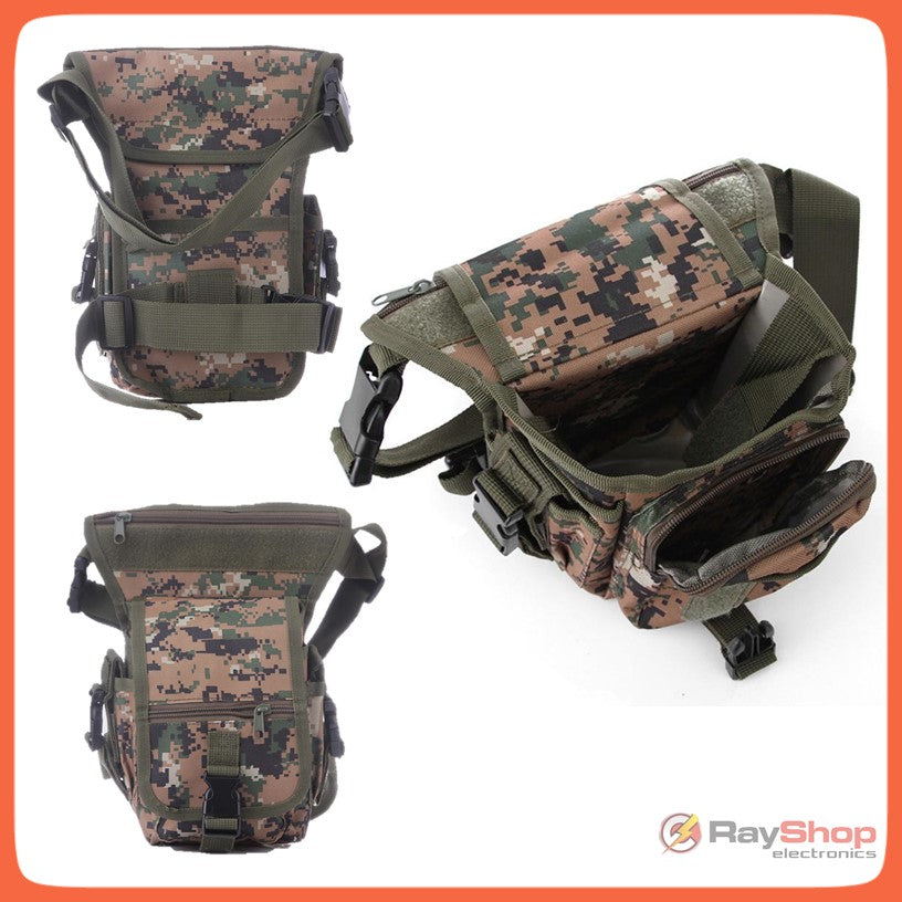 Mochila piernera táctica de nylon 600D, 1.5 L y 10 compartimentos (WZ032) - foto 7