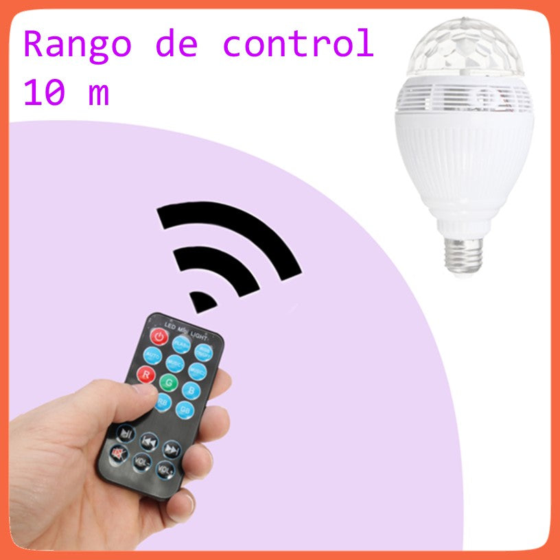 Foco bocina Bluetooth con disco giratorio LED RGB y control remoto (L002) - foto 6